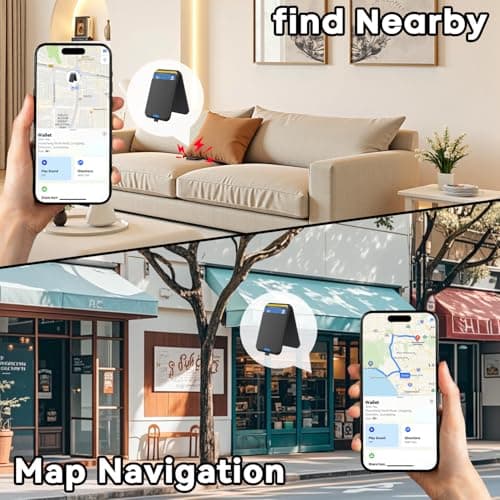 NavmmSenn for Magsafe Wallet Find My with Tracker, RFID Blocking Magnetic Wallet for iPhone 17/16/15/14/13/12 Series, 6 Cards Holder, Adjustable Stand, Rechargeable Mag Safe Wallet for Minimalist Men - Thumbnail 4