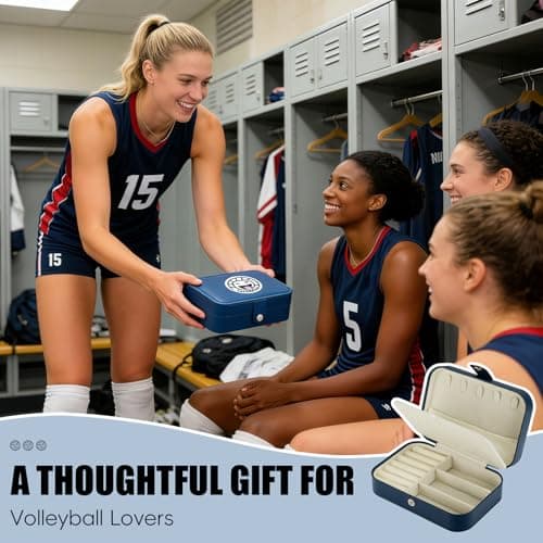 SEAWINGPA 3-Pack Small Travel Jewelry Case with Cute Volleyball Character Portable Mini Jewelry Organizer Box Gifts Bulk For Christmas Graduation Sports Team Club Birthday Goodie Party Favors - Thumbnail 6