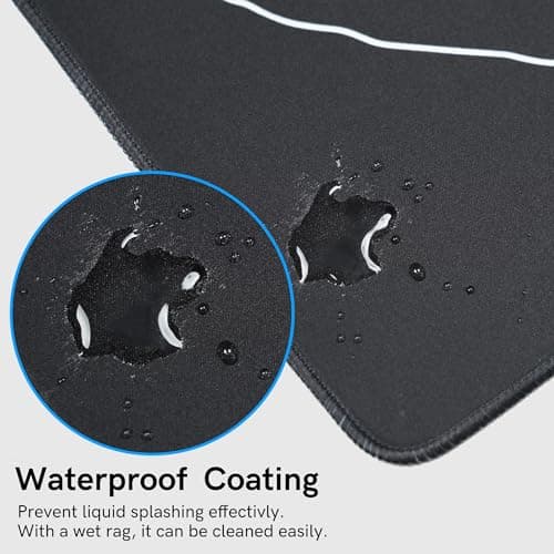 Large Gaming Mouse Pad for Desk,Kanagawa XXL Mouse Pad 35.4x15.7 Inch,Waterproof Desk Pad,Non-Slip Rubber Base Mice Pad,Keyboard Pad Computer Mat,Black Mouse pad - Thumbnail 4