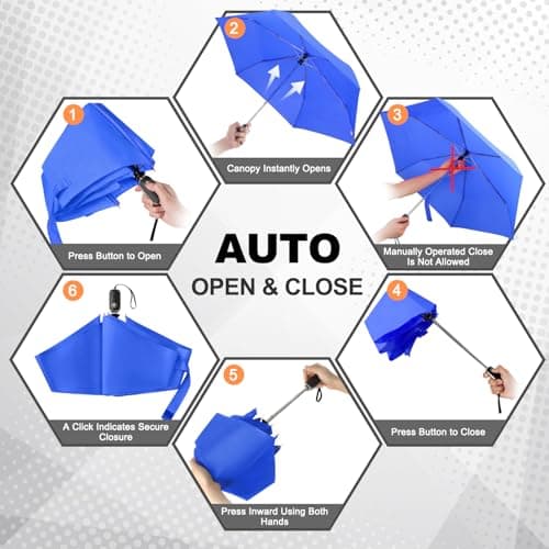 Lejorain Mini Travel Umbrella Compact - Portable Foldable Umbrellas for Rain 210T Sturdy Auto Open Close Flat Big Umbrella Paraguas - Thumbnail 4