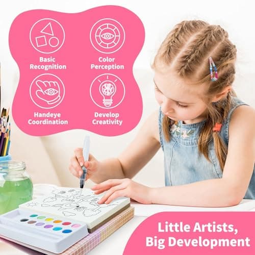 Kalysky Paint with Water Books for Kids Ages 4-8, Mess Free Water Color Painting Set for Toddlers, Travel-Friendly & Birthday Gift - Thumbnail 5
