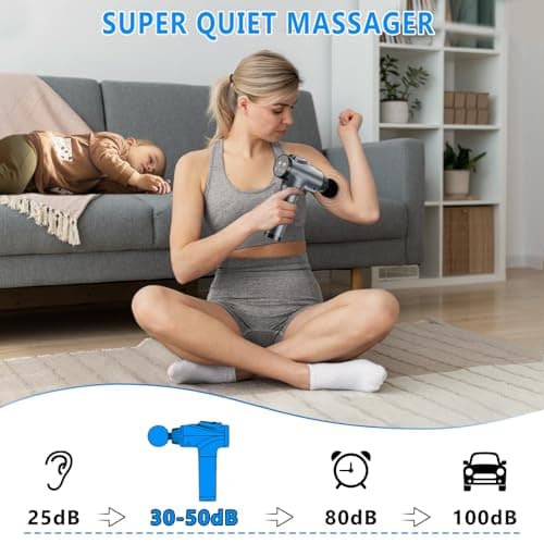 APHERMA Massage Gun, Muscle Massage Gun for Athletes Handheld Electric Deep Tissue Back Massager, Percussion Massage Device for Pain Relief with 30 Speed Levels 9 Heads - Thumbnail 4