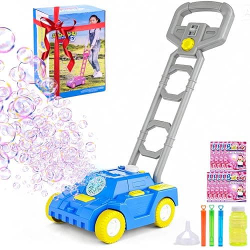 Bttyu Bubble Lawn Mower for Toddlers,Outdoor Bubble Machine with Push & Pretend Play,Plug in or Battery Operated Bubble Mower for Boys & Girls,Ideal Easter, Birthday, Halloween,Christmas