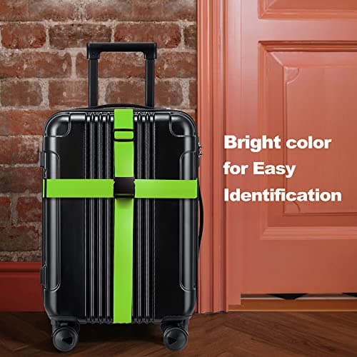 Luggage Straps for Suitcases TSA Approved Travel Belt 4 Pack by Chelmon (Green) - Thumbnail 6