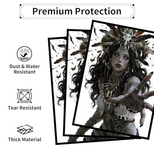 MTG Card Sleeves, Ultra Clear Front & Matte Finish Back, 100 Count Standard Size Matte Art Sleeve for Magic The Gathering (Witch) - Thumbnail 4