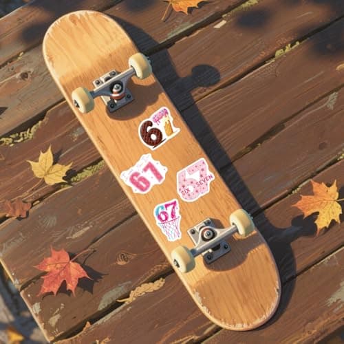 100Pcs Six Seven Stickers Pack Waterproof Vinyl Decals 67 Stickers for Laptop Skateboard Phone Guitar Travel Case Bike, Cartoon Style for Teenagers and Adults (c) - Thumbnail 6