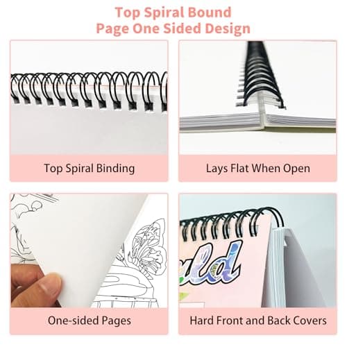 Jadeso Adult Coloring Book - 30 Unique Flowers Patterns and Designs, Coloring Book for Adults Relaxation and Stress Relief, Spiral Bound Adult Coloring Books for Women, Thick Smooth Paper(120gsm) - Thumbnail 2