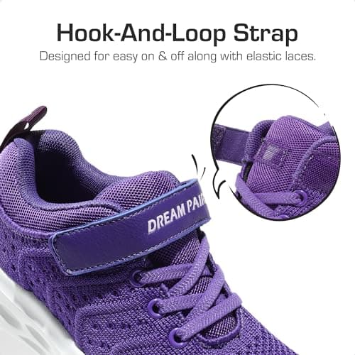 DREAM PAIRS Boys Girls Shoes Kids Tennis Footwear EZ-Ons GoGetters Running Athletic School Sneakers for Little/Big Kid,Size 13 Little Kid,Purple,KD18001K - Thumbnail 3