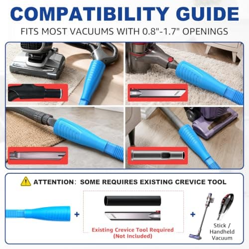 Sealegend 2 Pieces Dryer Vent Cleaner Kit and Flexible Dryer Lint Brush Vacuum Hose Attachment Power Lint Remover Refrigerator Coil Brush - Thumbnail 3