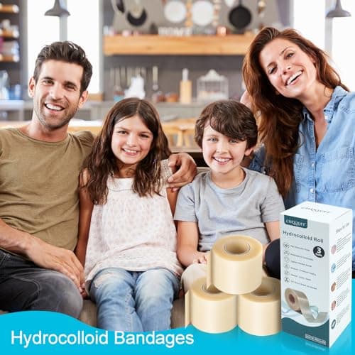 Lwqqsay Hydrocolloid Roll for Wound Care,Hydrocolloid Bandages,Hydrocolloid Dressing with Self-Adhesive,Medical Grade Hydrocolloid Roll, First Aid Kit Essential (2in*16.4ft, Count, 3) - Thumbnail 2