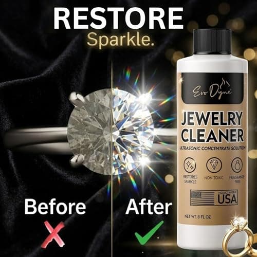 Ultrasonic Jewelry Cleaner Solution (8oz) Concentrated Jewelry Cleaner for Diamonds, Gold, Silver & More | Compatible with Ultrasonic Machine (s) - Made in USA - Thumbnail 2
