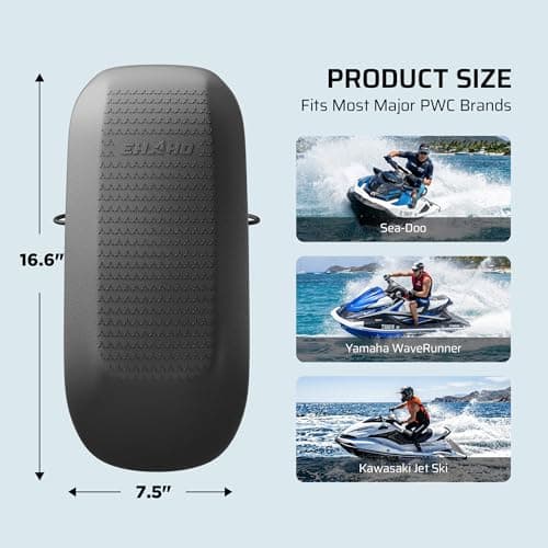 Ehaho PWC Fenders, Jet Ski Bumpers 2 Pack, Portable Boat Gear for Docking, Premium EVA PWC Bumpers with Secure Rub Rail Grip and Knotless Strap System, Compact Storage for Sea-Doo, WaveRunner - Thumbnail 2