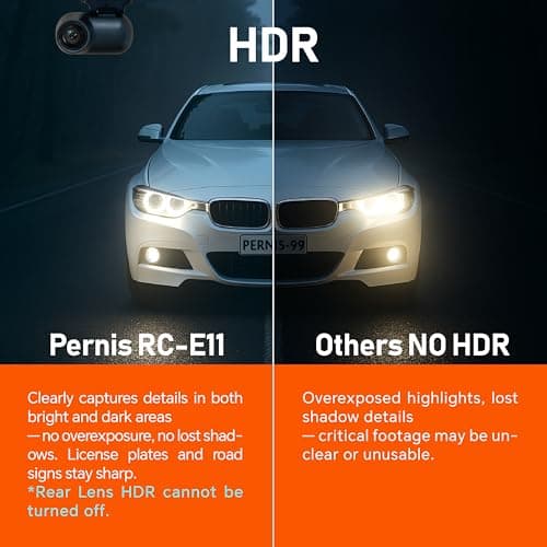 Pernis 4k AI Dash Cam Front and Rear,STARVIS 2 Sensor,Free Card Included,5.8GHz WiFi Dash Camera for Cars,Built-in GPS,G-Sensor,Night Vision,3.16" Screen,24H Parking Mode,Support 1T Max - Thumbnail 5