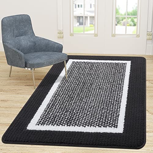 Colorxy Indoor Door Mat, Non-Slip Absorbent Resist Dirt Entrance Mat, Sturdy Low-Profile Inside Floor Carpet Mats, Washable Front Entry Doormats for Entryway, 71''x47'', Dark Grey - Image 1