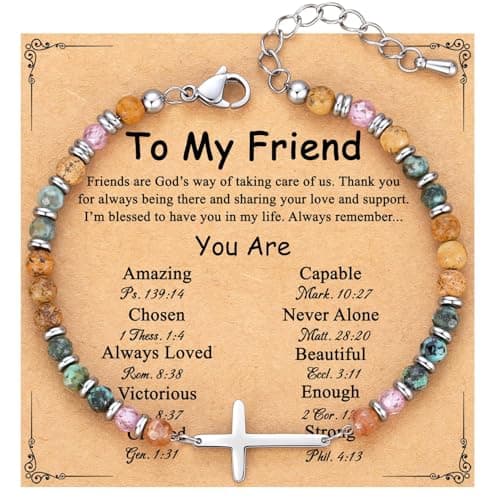 OVIFICEA Friendship Gifts Cross Bracelet for Women, Christian Gifts for Sister in Christ, Charm Bracelets for Best Friend, Daughter,Granddaughter, Mom on Birthday Christmas Baptism Easter Graduation - Image 1