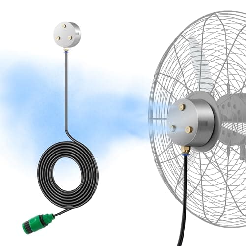 Windigaga Fan Misters for Cooling Outdoor, Magnetic Misting Cooling System, Triple Nozzle Design, 16.4FT Misting Line, Outside Fans Misting Kit for Cool Patio, Backyard, Pool (Fans Not Included) - Image 1