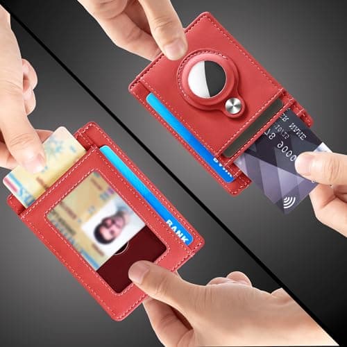Hawanik Slim Minimalist Front Pocket Air Tag Wallet, RFID Blocking Card Holder Wallet with Airtag Holder - Thumbnail 2