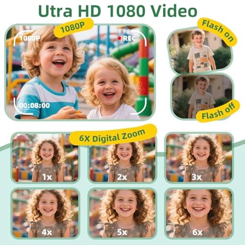 ORGSTA Kids Instant Print Camera for Boys and Girls 1080P HD Toddler Digital Camera with 3 Rolls Print Paper&32G Card, Christmas Birthday Gift Toys for Age 3-16 Kids Portable Travel Digital Camera Toy - Thumbnail 5