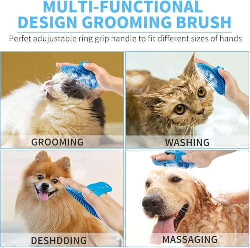 Professional 7 in 1 Dog Paw Cleaner for Dogs & Cats - Includes 1 Portable Paw Washer, 1 Bath Brush, 2 Dog Toothbrushes and 3 Absorbent Towels Note: Fits Paws 1.5 to 2.5 Inches Wide (Medium, Blue) - Thumbnail 5