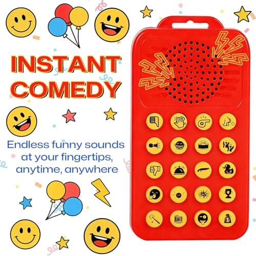 Sound Effects Machine - 20 Hilarious Sounds Gifts for Boys, Fart Noise Marker for Kids, Portable Electronic Sound Maker for Party, Game Night and Family Fun (Red, Include AAA Battery) - Thumbnail 4