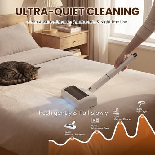 Quamkar Pet Hair Remover for Carpet, Reusable Pet Hair Remover, 44 Inch Adjustable Handle, Electric Dog Cat Hair Removal Tool for Couch, Carpet - Thumbnail 6