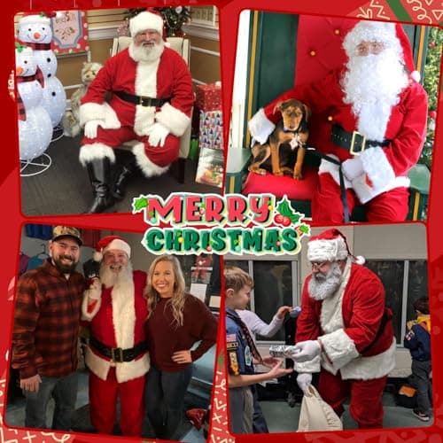 Ahititi Santa Claus Costume for Men Santa Suit Adults 11pcs Mens Deluxe Professional Christmas Clause Outfit Xmas Cosplay 3XL - Thumbnail 5