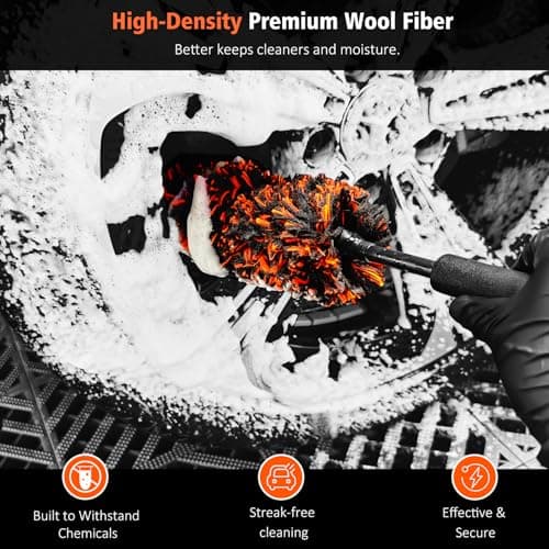 YeewayVeh 4PCS Car Wheel Cleaning Kit, 2-Size Bendable Microfiber Wool Wheel Brush Set, Tire Brush, Double-Ended Detailing Brush, Soft Non-Metallic Rim Cleaner Brushes for All Wheel Types - Thumbnail 2