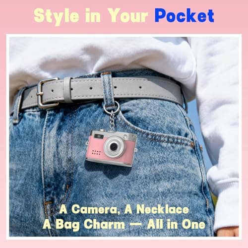 Keychain Camera, 1080P Y2K Vibe Camera, 32GB Card, 80 Min Record, Pocket-Sized Birthday Gift for Best Friends, Travel & Campus Life - Thumbnail 3
