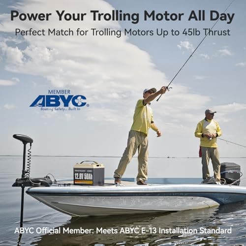 Power Queen 12V 50Ah Trolling Motor LiFePO4 Lithium Battery, Max. 15000 Deep Cycle Battery, 11.57lbs Ultra-Light for RV Camping, Marine, Fish Finder, Kayak - Thumbnail 3