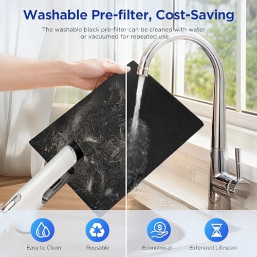 Air Purifier for Home Bedroom Large Room 2200 Ft², MOOKA H13 HEPA Air Cleaner with Washable Pre-filter, Air Quality Monitor, Air Purifiers for Pets Hair Smoke Dust Pollen, Auto Mode, KJ190 White - Thumbnail 3