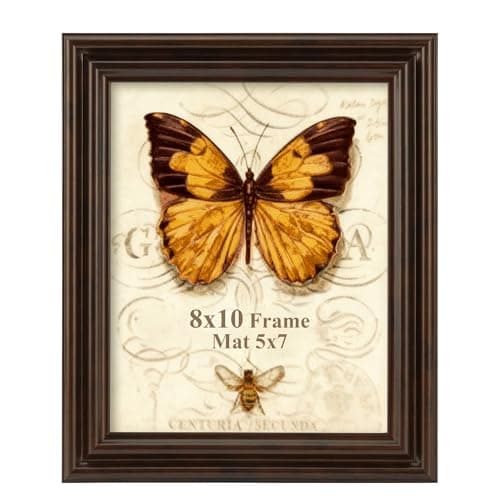 Splinterix 8x10 Picture Frame, 2 Pack Ornate Vintage 8 x 10 Photo Frame for Wall or Tabletop Display, 8x10 Poster Frames with Real Glass, Display 5x7 Pictures with Mat or 8x 10 without Mat for Antique Déco, Brown - Image 1