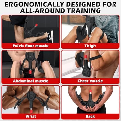 3rd Gen Thigh-Train 0-100 lbs Adjustable Resistance Inner Thigh Train Exercising Counter with Leg Straps Band Pelvic Floor Kegel Hip Exercise Workout Equipment Pilates Women Men (Black) - Thumbnail 5