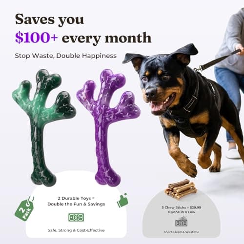 Frienhund 2 Pack Indestructible Dog Chew Toys for Aggressive Chewers - XL Textured Cactus with Grooves for Peanut Butter & Yogurt, Beef Nylon Bones for Large Dogs 20-90 lbs, Easy Chew & Long Lasting - Thumbnail 3