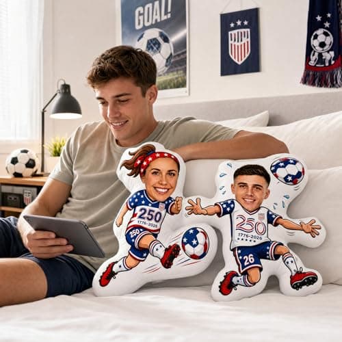 VBAIFAyy Custom Soccer Pillow – Football Gift for Soccer Player Graduation, Team Souvenir, Friend Birthday, Fan Gift. Soft Couch Cushion & Office Nap Pillow - Thumbnail 5