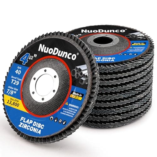 NuoDunco 40 Grit Flap Discs 4 1/2 x 7/8-Inch for Angle Grinder Sanding Disc Wheel,T29 Zirconia Grinding Wheel for Stainless Steel, Sheet Metal,Wood (10 Pack) - Image 1