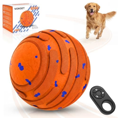 VOXGET Smart Interactive Dog Toy Ball, Automatic 3 Modes Moving Ball with Remote Control for Medium Large Dogs, Rechargeable Waterproof E-TPU Bounce & Rotate Dog Toy to Keep Busy (Bright Orange) - Image 1