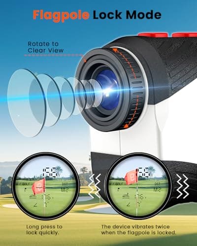 Golf Rangefinder with Slope,1200 Yards Laser Range Finder Golfing,7X Magnification,Flag Lock Vibration,Rechargeable Range Finders with Magnet Stripe,Continuous Scan Mode,High Precision Measurement. - Thumbnail 4