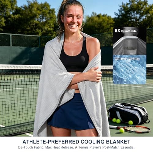 EMME Breathable Cooling Blankets for Hot Sleepers, Summer Blanket Twin Size 60"x80" for Bed, Thin Light Throw Blanket for Couch Sofa, Double-Sided Keep Body Cool, Cold Blankets Night Sweats - Thumbnail 2