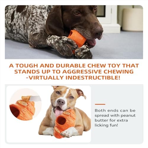 2pack Durable Frozen Dog Chew Toy for Aggressive Chewers,Interactive Treat Dispensing Toy for Crate Training & Anxiety Relief,Food-Grade Nylon, Coffee Wood Fiber, Easy to Clean,For Medium & Large Dogs - Thumbnail 6