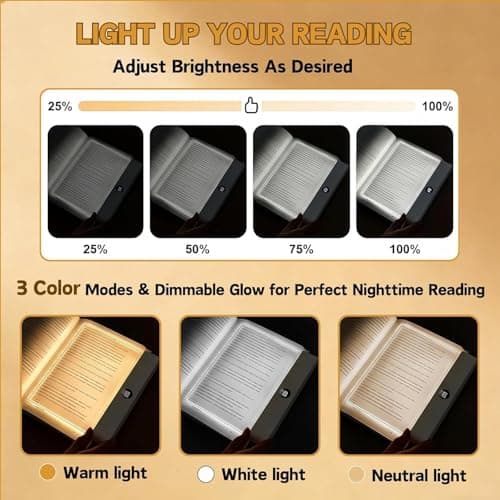 TWINPAIR LED Book Light for Reading, USB Rechargeable Flat Reading Lamp with Full Page Light, 3 Colors 2 in 1 Night Light,Dimming & Timer Reading Light Gift for Book Lovers, Students, Readers (Pink) - Thumbnail 6