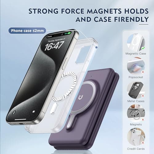 Wireless Charger iPhone - 3 in 1 Charging Station for Apple Devices for iPhone 17 16 15 14 13 12 Pro Max Plus - Foldable Magnetic Charging Pad for Apple Watch Series & Airpods Series - Thumbnail 4