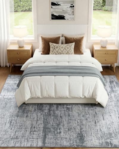 MINIDEAR 5x7 Area Rugs for Living Room, Dining Room Rugs, Washable Rugs for Bedroom Non Slip Modern Rug Carpet Mat for Home, Gray - Thumbnail 2