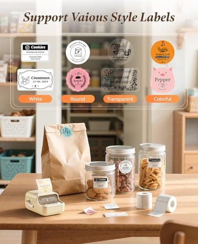 NIIMBOT B21 Label Maker, Thermal Label Printer, Portable Inkless Label Makers for Home/Office/Business, with 1 Pack 50x30mm White Label, Compatible with iOS & Android, (White) - Thumbnail 5