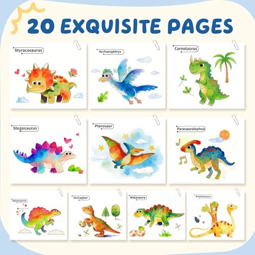 YPLUS Paint with Water Books for Toddlers, Art Craft Toys Watercolor Painting Paper, Gift for Kids Ages 1-3, 2-4, 4-6, Drawing with Brush - Dinosaur - Thumbnail 5