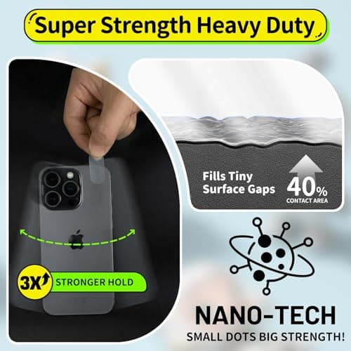 PHIXBEAR Extra Large Mounting Putty with Pull Tab, Removable Strong-Hold Clear Sticky Tack for Frames, Decor Signs & Display Pieces, No-Trace Double-Sided Adhesive Dots, 182 Pcs, 0.6" x 1.38" - Thumbnail 3