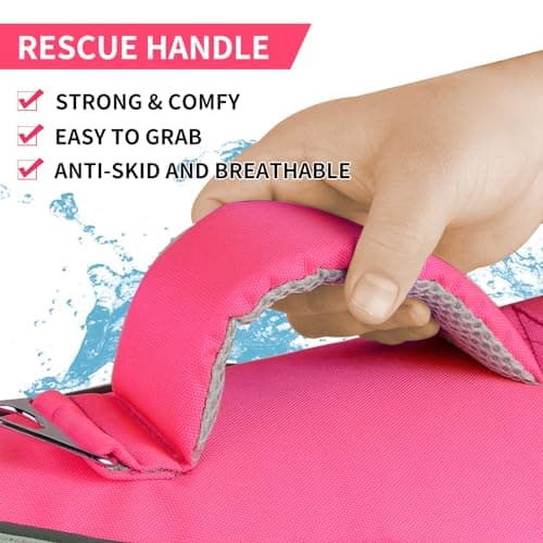 Doglay Dog Life Jacket, Adjustable & Reflective Dog Life Vest for Swimming and Boating, High Buoyancy Swimming Safety Vest with Rescue Handles and D-Ring for Small Medium Large Dogs. - Thumbnail 4