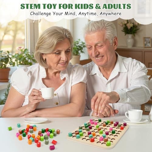 GAKICO Wooden Sudoku Board Game: Math Brain Teaser Puzzle Desktop Game Train Logical Thinking Ability with 81 Pegs for Teenagers, Adult & Seniors Brain Stimulation Toys, Party Favors & Stress-Relief - Thumbnail 5
