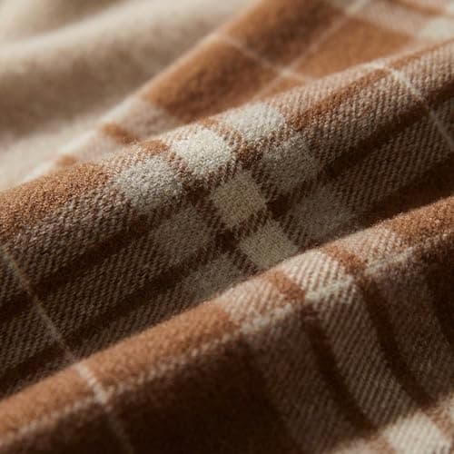 BSHITWO Soft Plaid Scarf for Women, Warm Wool Blend Tassel Scarf, Year Round Cozy Daily Wrap Shawl, Indoor Lounge Accessory, Ideal Gift for Women, Coffee Candy - Thumbnail 4