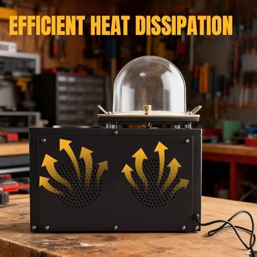 Professional Vacuum Casting Machine 2L, 375W Dual Voltage 110V/220V, Investment Casting System with 34.5cm Plate, Bell Jar, Gaskets for Jewelry Making, Metal Artwork, HH-CX01 - Thumbnail 4