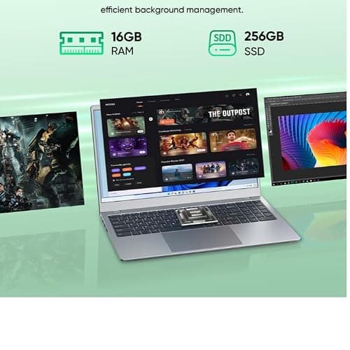 VIGSENUP15.6 Full HD Laptop,16GB RAM,256GB SSD,6500Y Processor,Work,Office - Thumbnail 4
